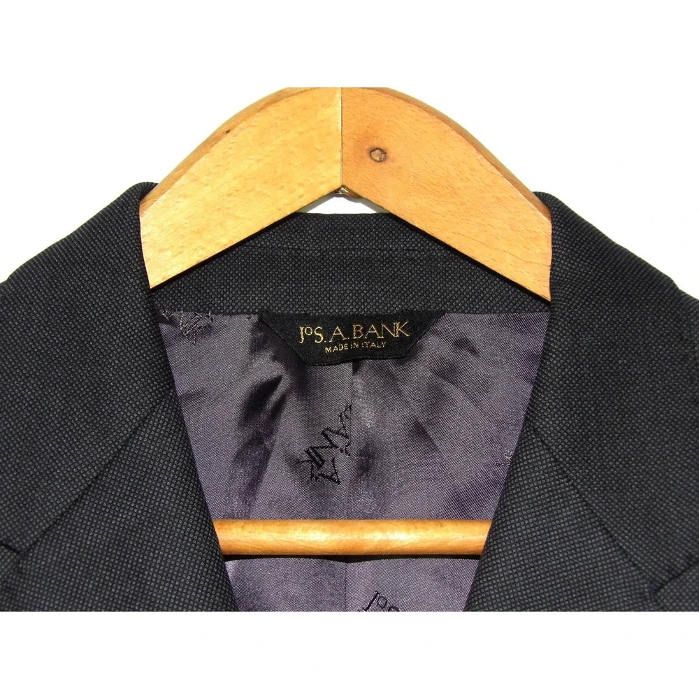 Jos. A. Bank 100% Wool 2 Piece Suit Gray 42R Jacket & 34 X 28 Pleated Pants